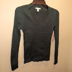 NINE WEST metallic sweater top